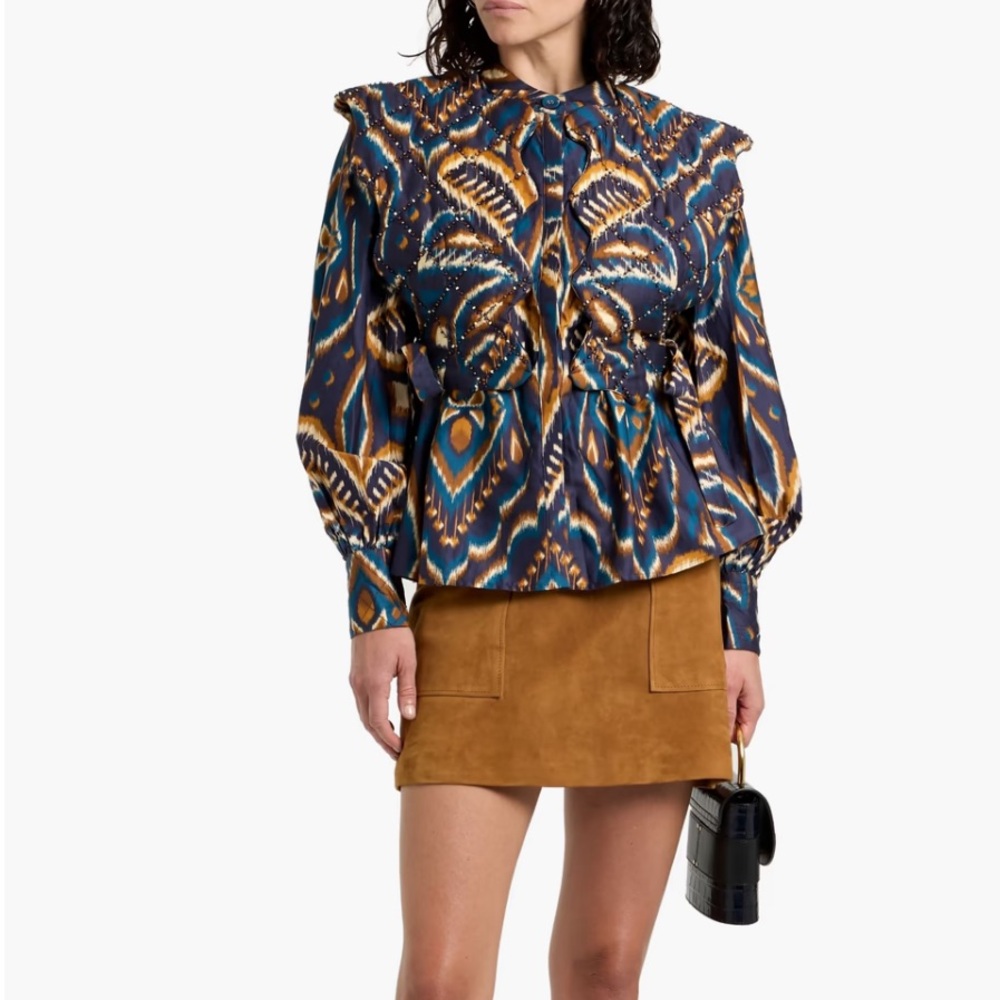 Farm Rio 🌟NWT🌟 Tropical Ikat Print Quilted Top